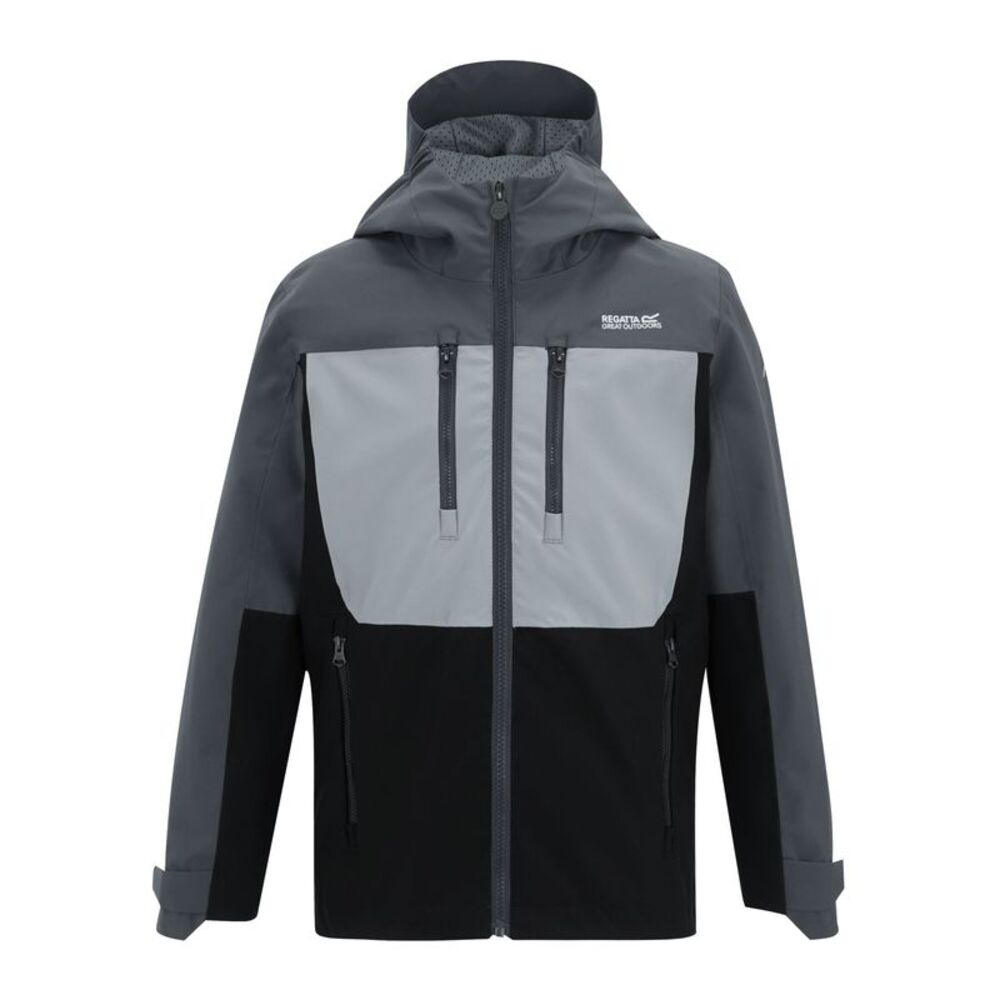 Regatta Childrens/Kids Highton Monochrome Waterproof Jacket / Seal Grey/Cloudy G